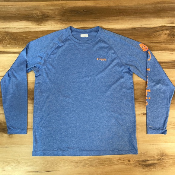 Columbia Other - Columbia PFG Long Sleeve Fishing Shirt Blue XL Men Graphic Logo
